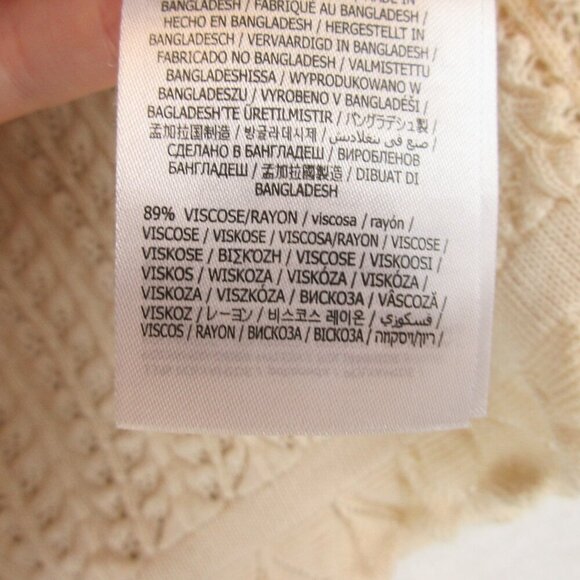 Guess Women's Lace Knit Peasant Top Size M Cream Crochet - Picture 6 of 14